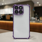 Motorola Edge 60 Pro 5G Phone case with purple border on a blurred indoor background