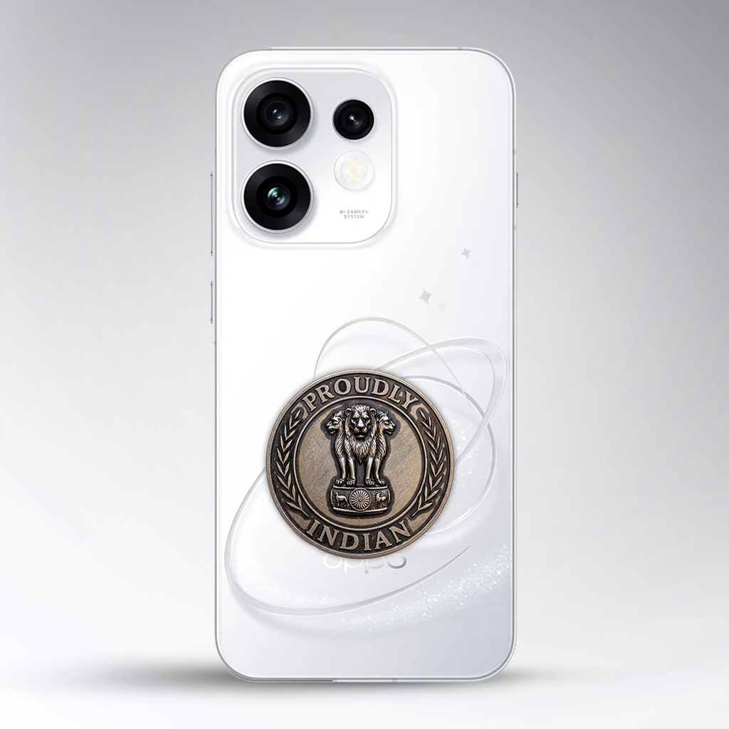 Oppo Reno 16 5G Compatible Satyamev Jayate 3D Metal Emblem Sticker