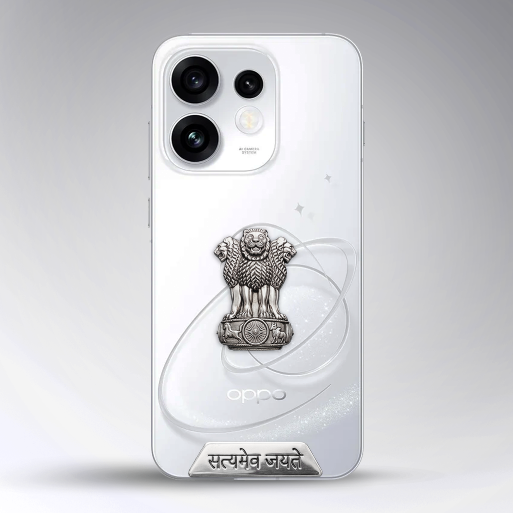 Oppo Reno 16 5G Compatible Satyamev Jayate 3D Metal Emblem Sticker