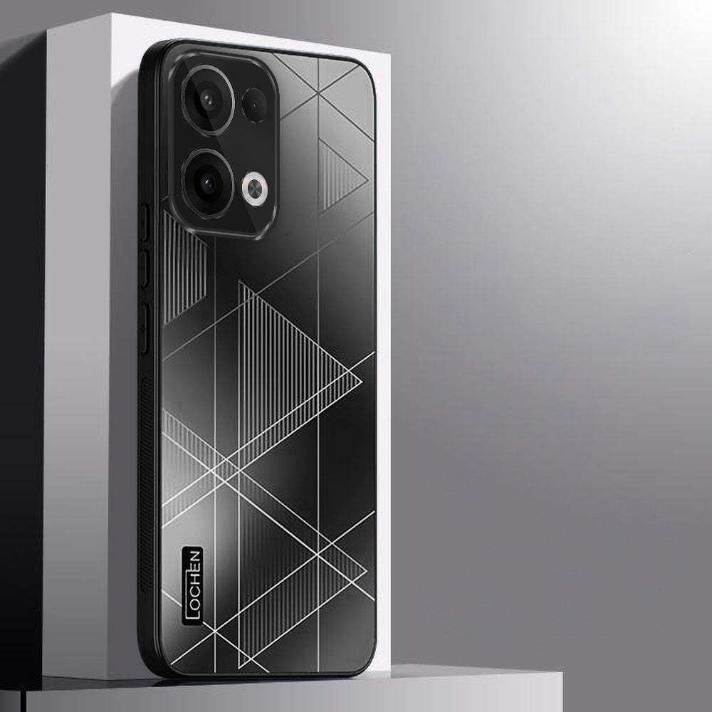 Oppo Reno 13 5G Triangle Pattern Matte Back Shockproof Case