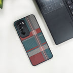 Oppo Reno12 5G Luxury Grid Pattern Glass Back Shockproof Case
