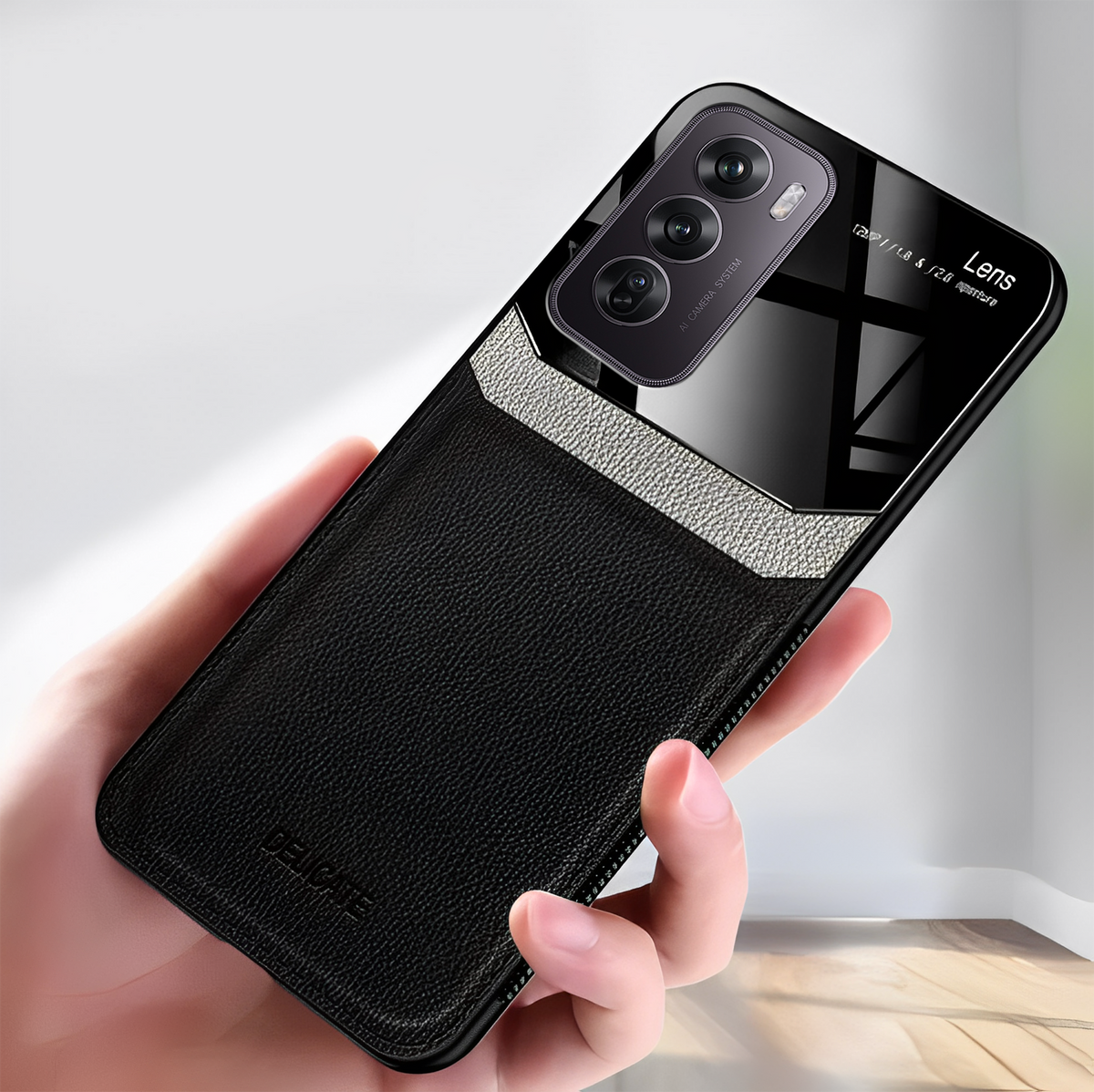 Oppo Reno 12 5G Premium Leather Lens Protective Case