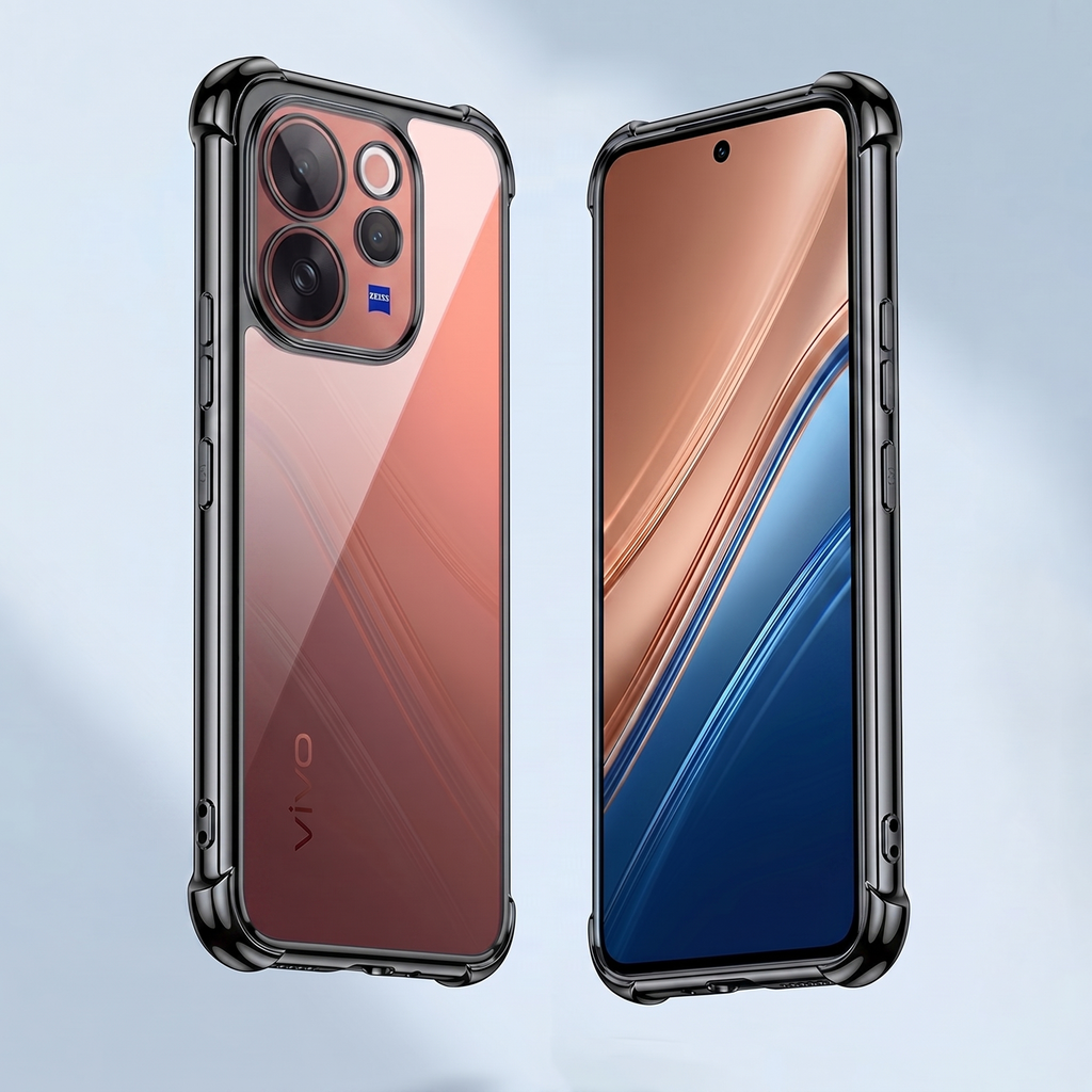 Vivo V70 5G Anti-Yellow Electroplating Transparent Airbags Case