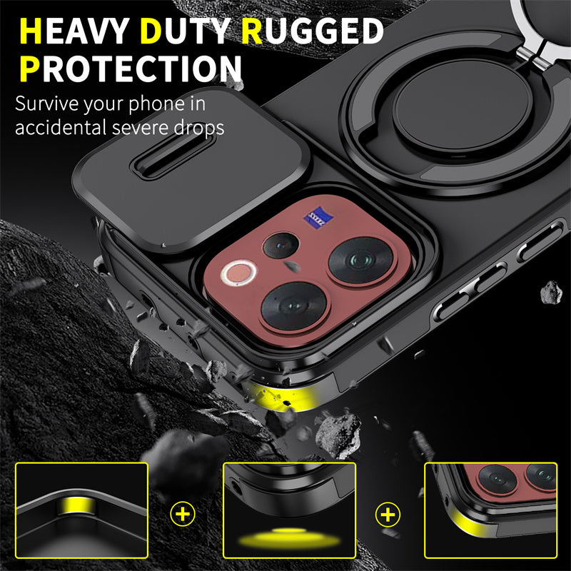 Vivo V70 5G Shockproof Armor Magnetic Ring Stand Protective Case
