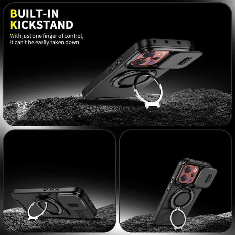Vivo V70 5G Shockproof Armor Magnetic Ring Stand Protective Case