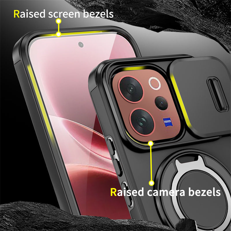 Vivo V70 5G Shockproof Armor Magnetic Ring Stand Protective Case