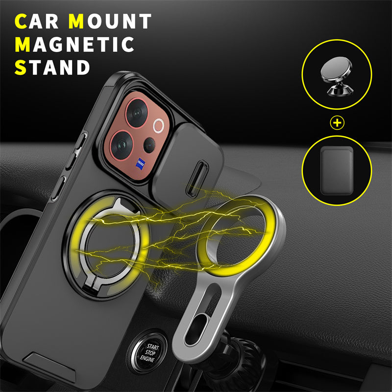 Vivo V70 5G Shockproof Armor Magnetic Ring Stand Protective Case