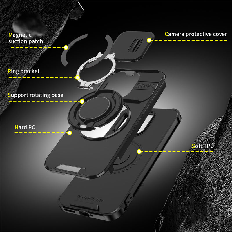 Vivo V70 5G Shockproof Armor Magnetic Ring Stand Protective Case